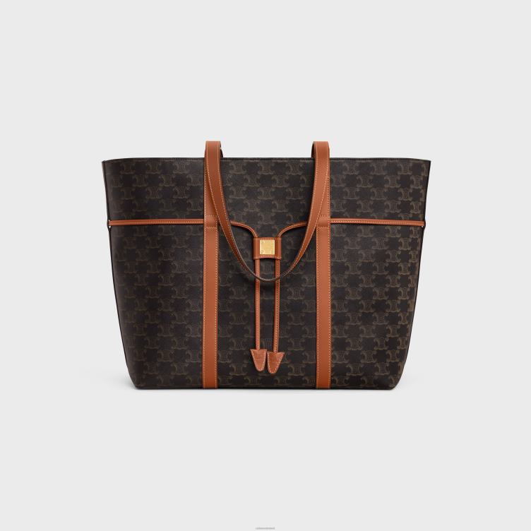 CELINE bruinen Cabas-trekkoord van triomphe canvas en kalfsleer 4TLH8235