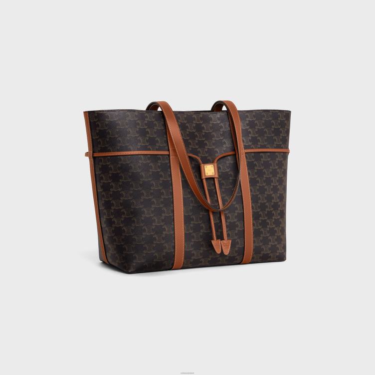 CELINE bruinen Cabas-trekkoord van triomphe canvas en kalfsleer 4TLH8235