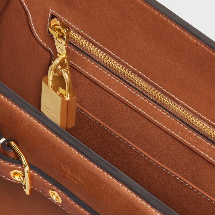 CELINE bruinen conti tas van natuurlijk kalfsleer 4TLH8166