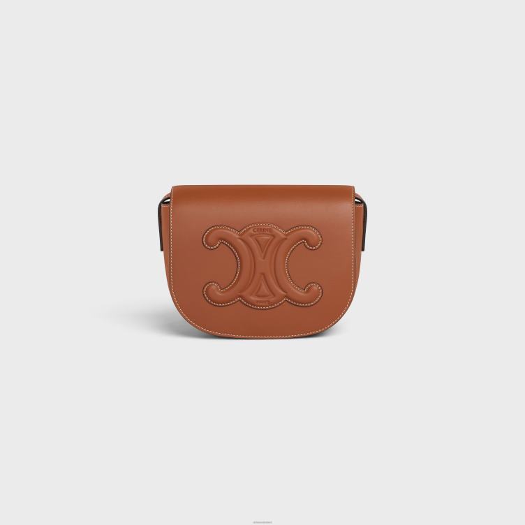 CELINE bruinen folco cuir triomphe van glad kalfsleer 4TLH8210