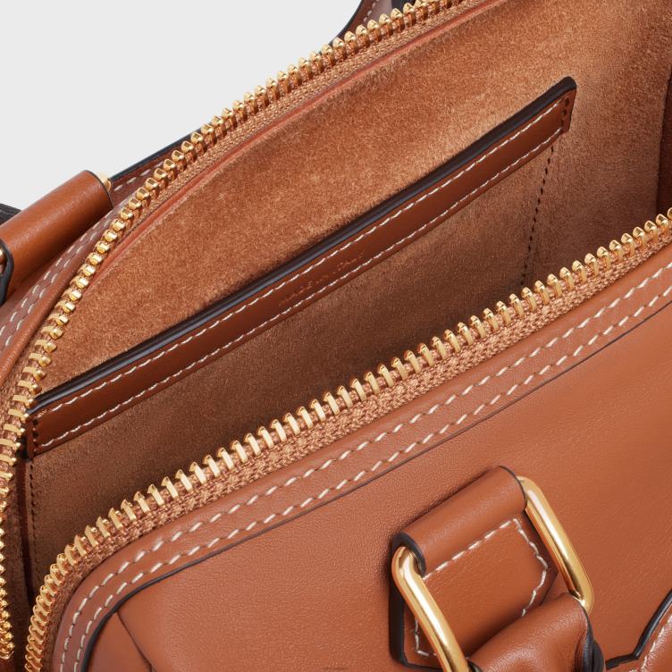 CELINE bruinen kleine boston cuir triomphe van glad kalfsleer 4TLH8206