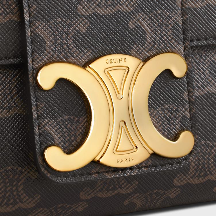 CELINE bruinen medium overwinningstas van triomphe-canvas 4TLH87