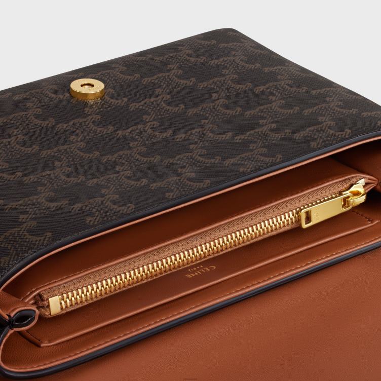 CELINE bruinen medium overwinningstas van triomphe-canvas 4TLH87