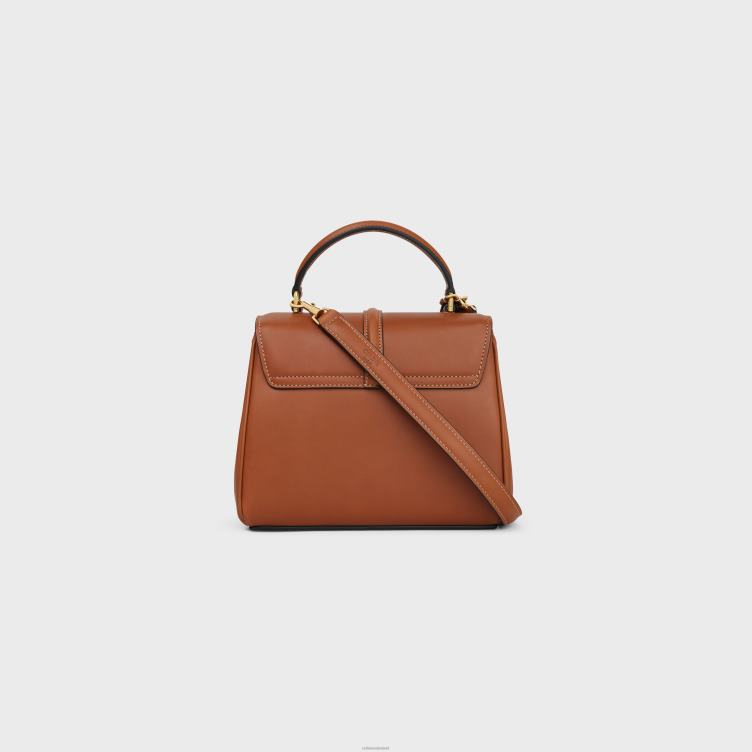 CELINE bruinen mini 16 van natuurlijk kalfsleer 4TLH865