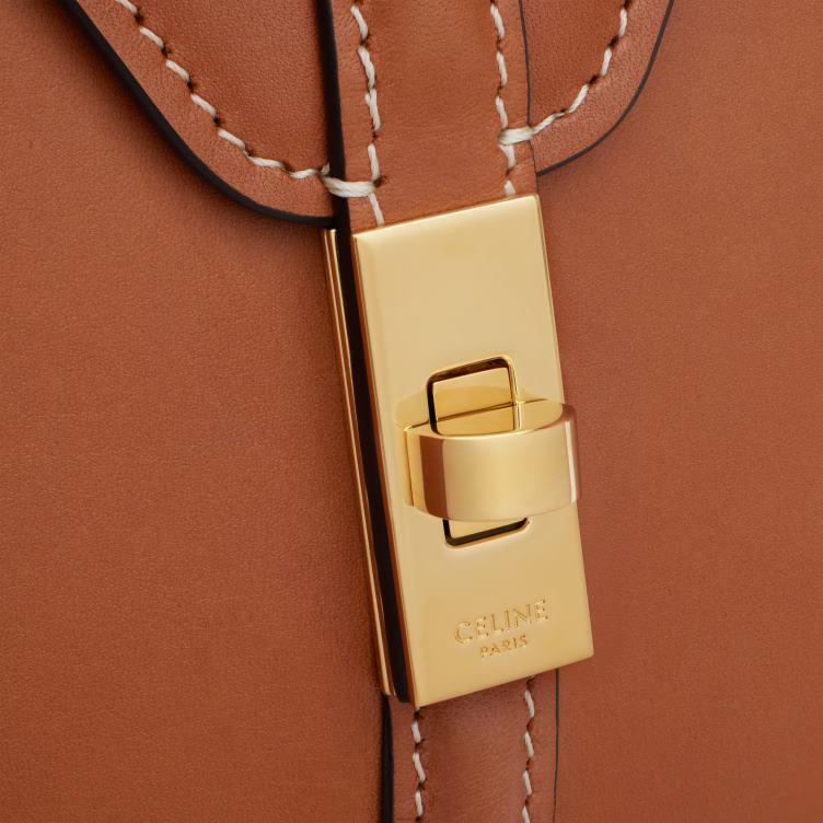 CELINE bruinen mini 16 van natuurlijk kalfsleer 4TLH865