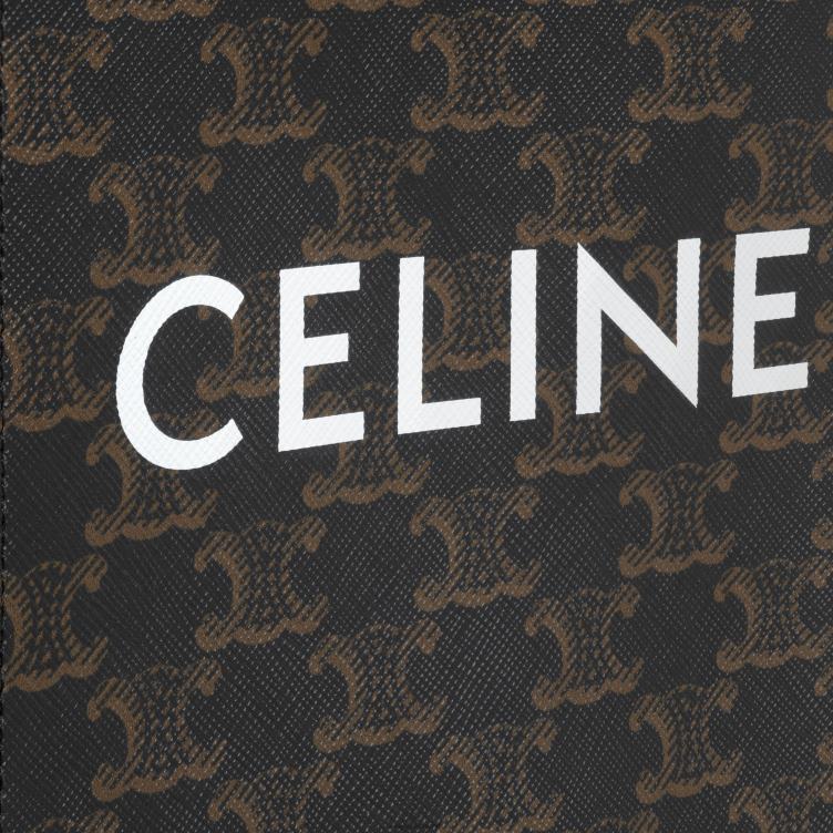 CELINE bruinen mini verticale caba's van triomphe canvas en kalfsleer met print 4TLH8238
