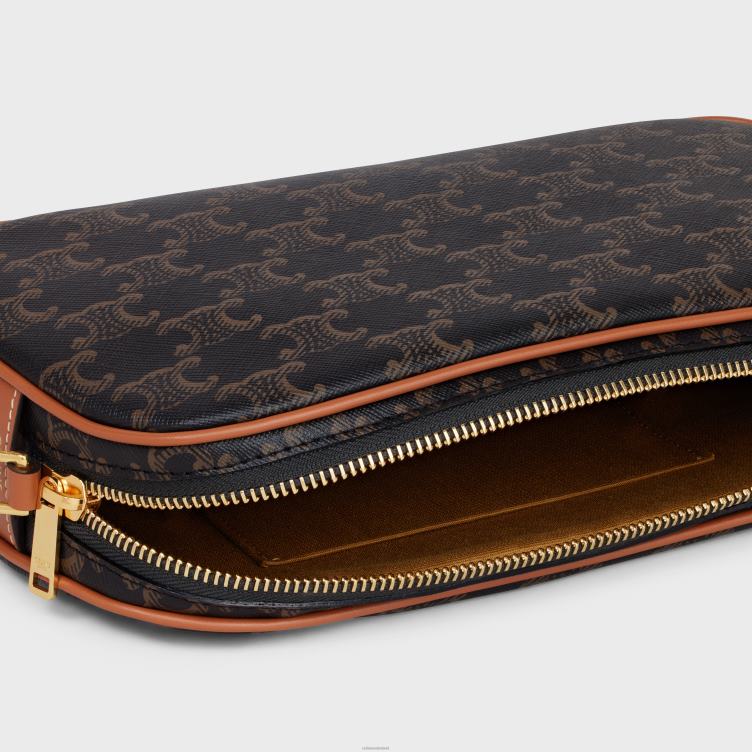 CELINE bruinen multitas van triomphe canvas en kalfsleer 4TLH8227