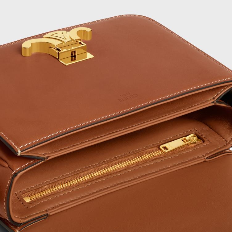 CELINE bruinen tiener triomphe tas van natuurlijk kalfsleer 4TLH8102