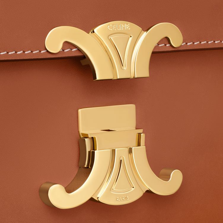 CELINE bruinen tiener triomphe tas van natuurlijk kalfsleer 4TLH8102