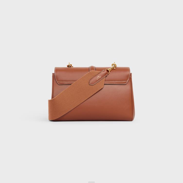 CELINE bruinen tienerzacht 16 van glad kalfsleer 4TLH8144