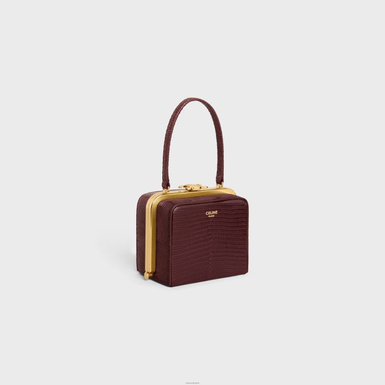 CELINE donker bordeaux lana minaudiere in hagedis 4TLH8289