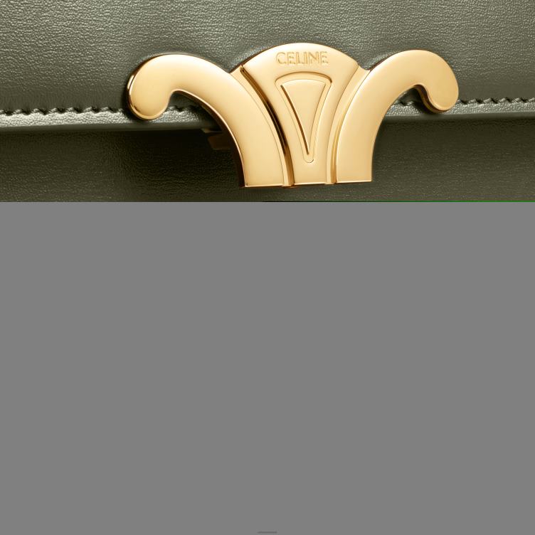 CELINE donker olijfgroen klassieke triomphe tas van glanzend kalfsleer 4TLH821