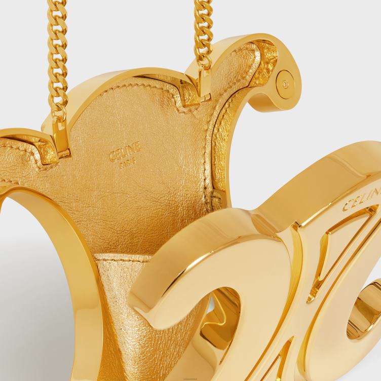 CELINE goud triomphe metalen minaudiere in aluminium 4TLH8286