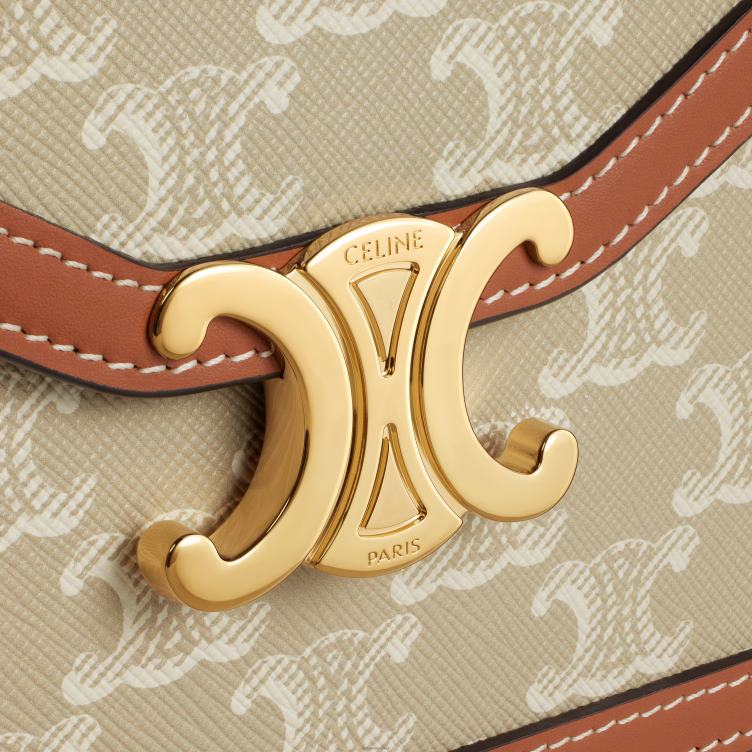 CELINE greg enveloptas van triomphe canvas en kalfsleer 4TLH8224