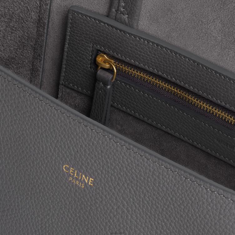 CELINE grijs kleine fantoomcabas van zacht generfd kalfsleer 4TLH8257