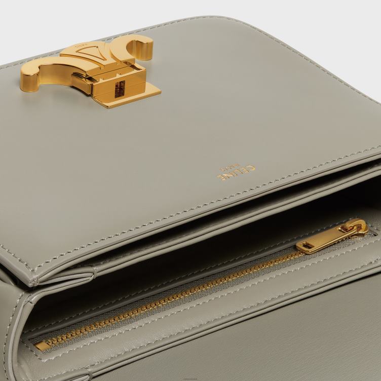 CELINE groene klei triomphe-tienertas van glanzend kalfsleer 4TLH8110