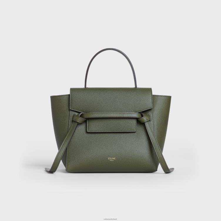 CELINE khaki Nano-heuptasje van generfd kalfsleer 4TLH8270