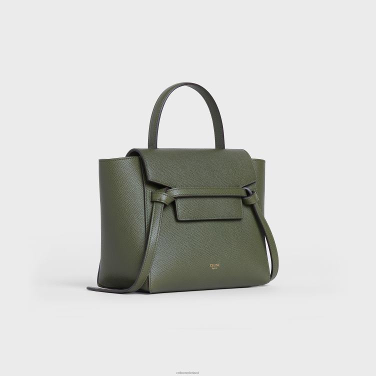 CELINE khaki Nano-heuptasje van generfd kalfsleer 4TLH8270