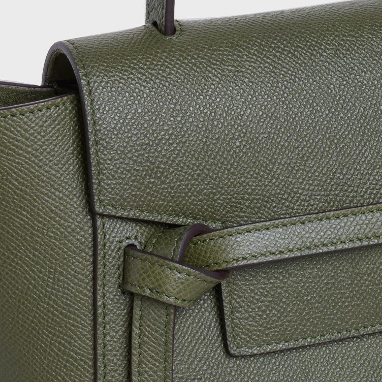 CELINE khaki Nano-heuptasje van generfd kalfsleer 4TLH8270