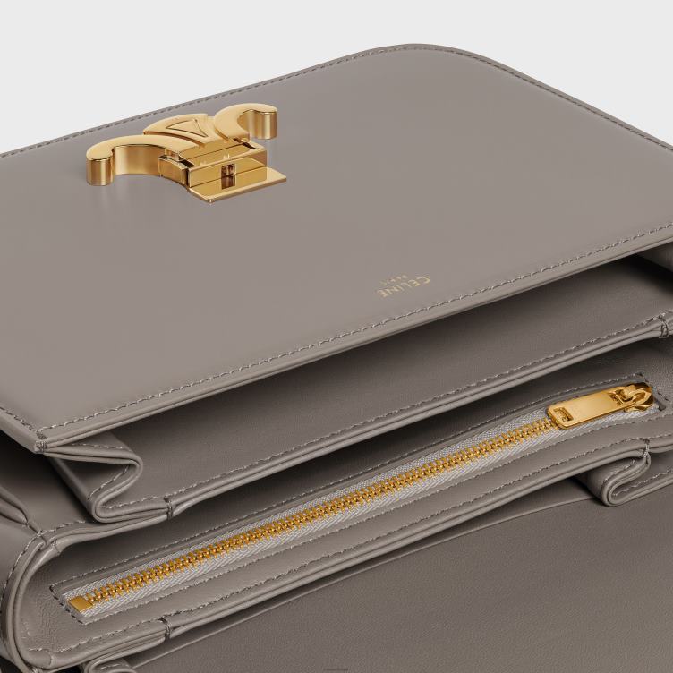 CELINE kiezelsteen klassieke triomphe tas van glanzend kalfsleer 4TLH892