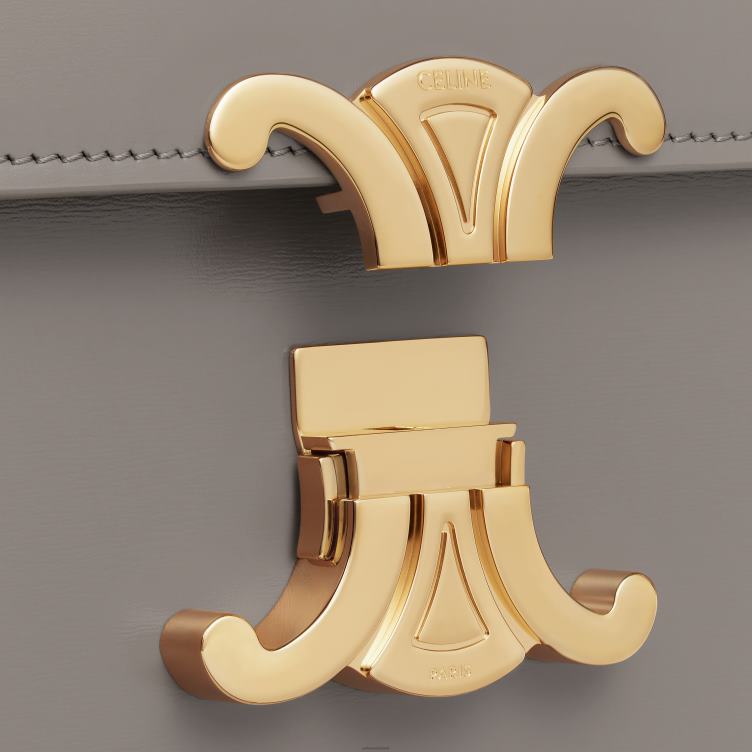 CELINE kiezelsteen klassieke triomphe tas van glanzend kalfsleer 4TLH892