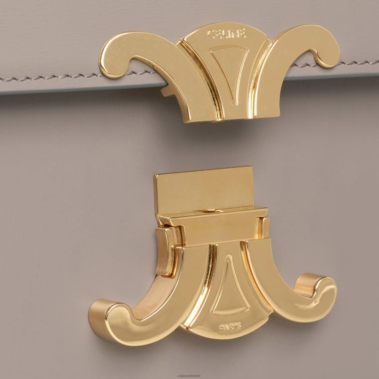 CELINE kiezelsteen triomphe-tienertas van glanzend kalfsleer 4TLH8111