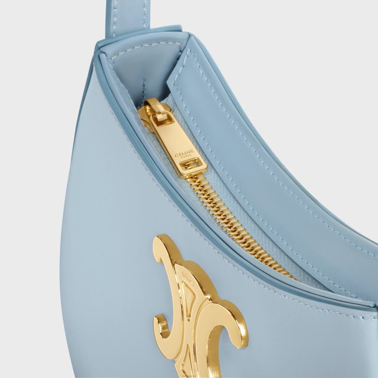 CELINE lichtblauw Middelgrote tilly-tas van glanzend kalfsleer 4TLH812