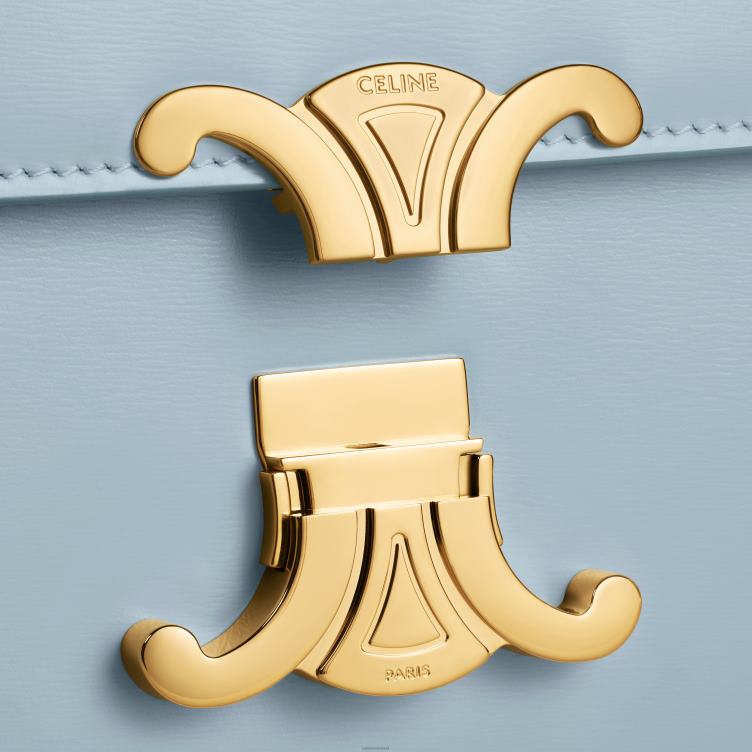 CELINE lichtblauw triomphe-tienertas van glanzend kalfsleer 4TLH83