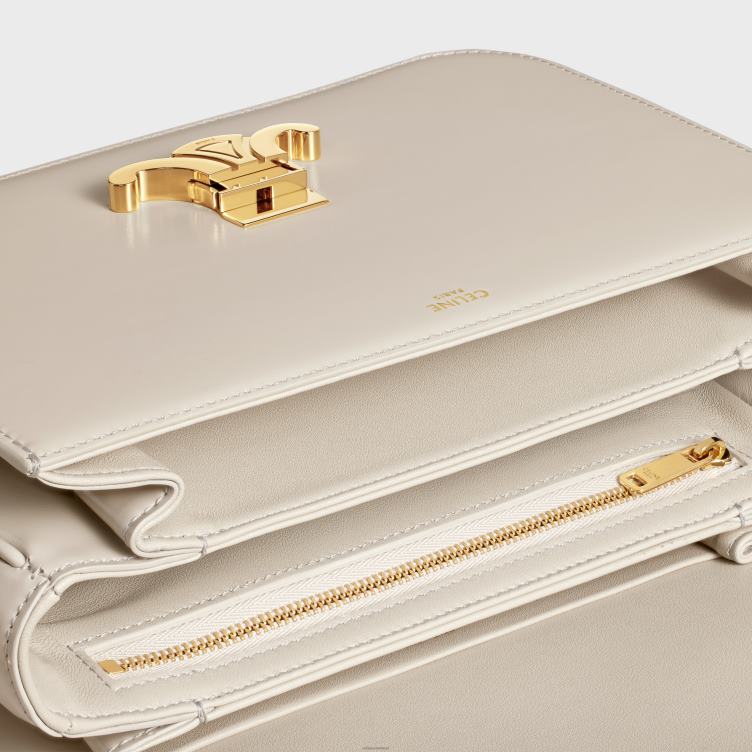 CELINE lichte steen klassieke triomphe tas van glanzend kalfsleer 4TLH844