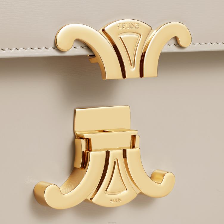 CELINE lichte steen klassieke triomphe tas van glanzend kalfsleer 4TLH844