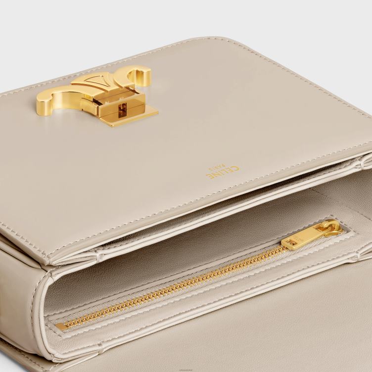 CELINE lichte steen triomphe-tienertas van glanzend kalfsleer 4TLH848