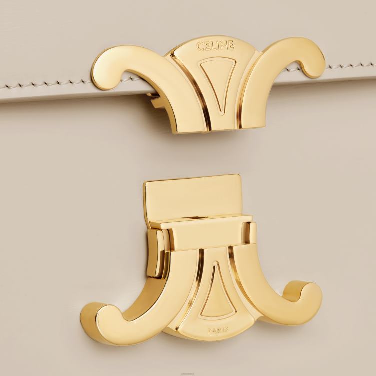 CELINE lichte steen triomphe-tienertas van glanzend kalfsleer 4TLH848