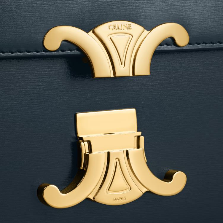 CELINE marineblauw triomphe-tienertas van glanzend kalfsleer 4TLH846