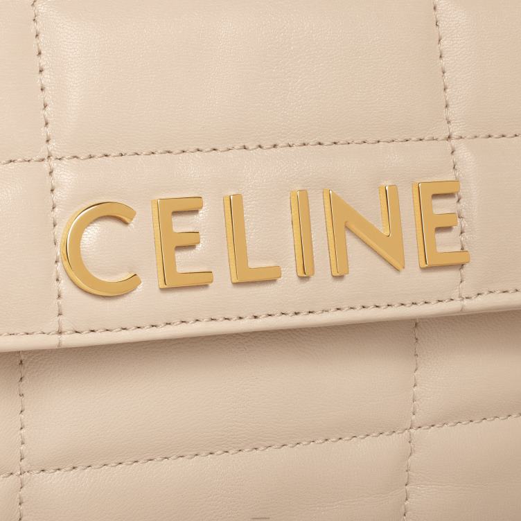 CELINE naakt schoudertas met ketting matelasse monochroom in gewatteerd geitenleer 4TLH8281