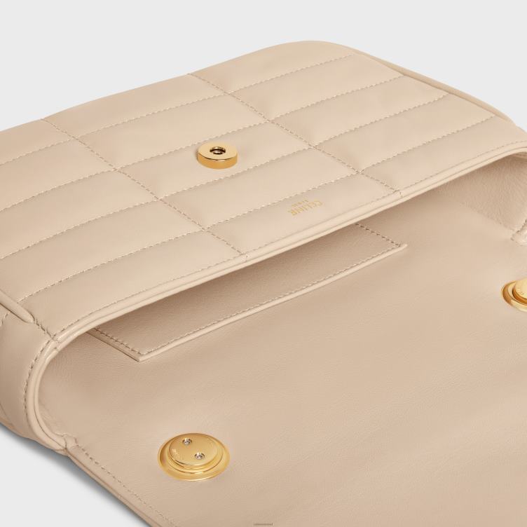 CELINE naakt schoudertas met ketting matelasse monochroom in gewatteerd geitenleer 4TLH8281