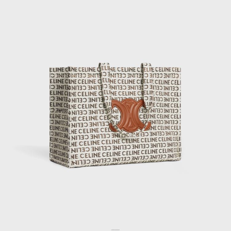 CELINE natuurlijk/bruin grote cabas thais van textiel met all-over 4TLH8244