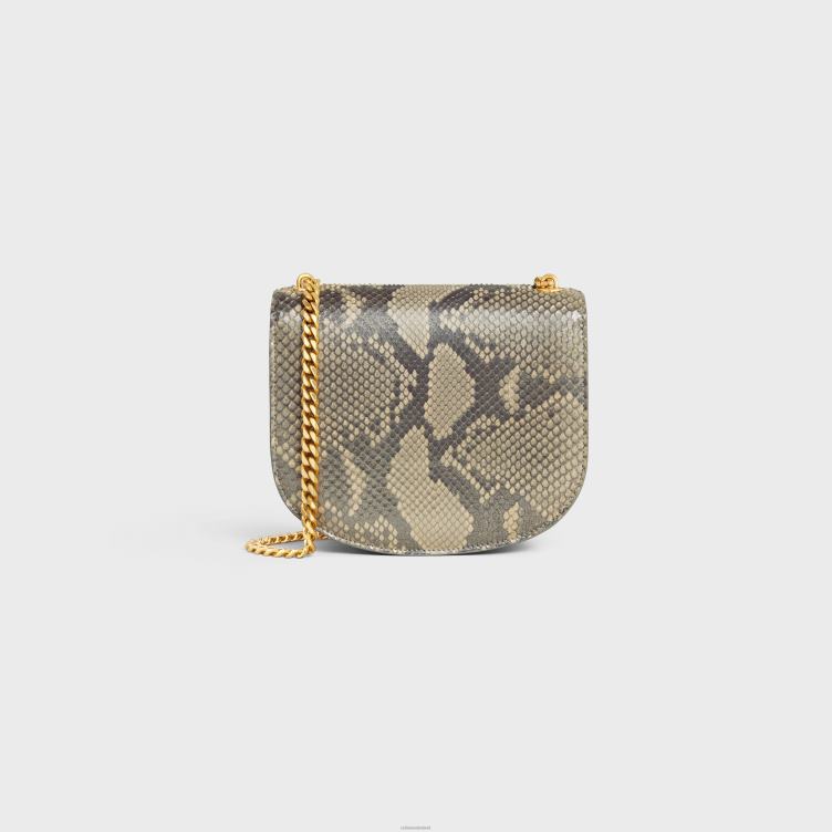 CELINE natuurlijk ketting besace clea in parelwitte python 4TLH837