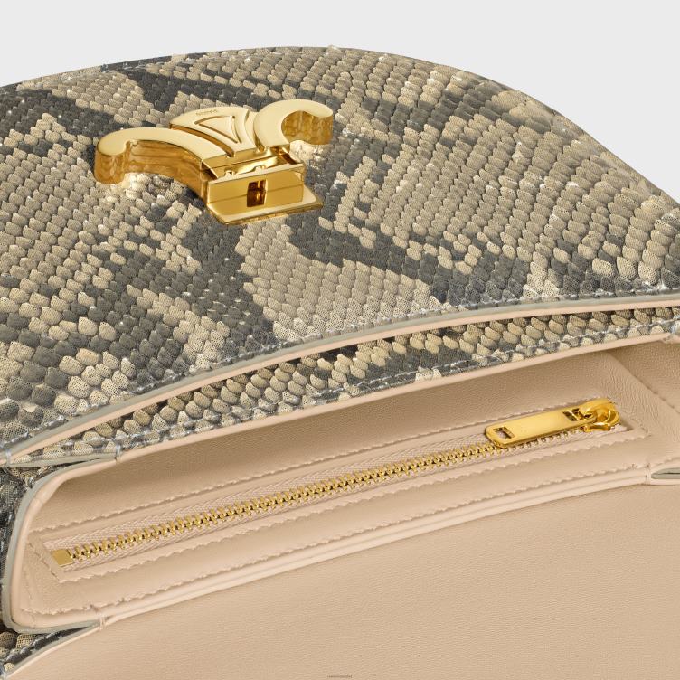 CELINE natuurlijk ketting besace clea in parelwitte python 4TLH837