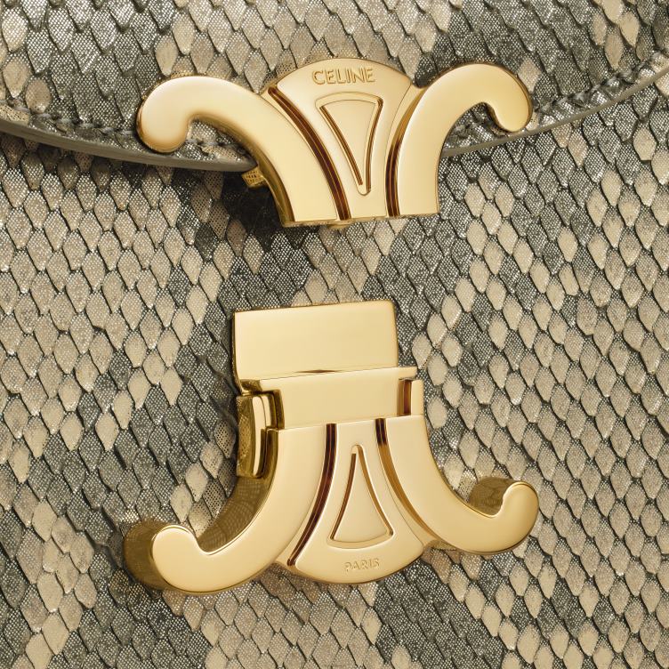 CELINE natuurlijk ketting besace clea in parelwitte python 4TLH837