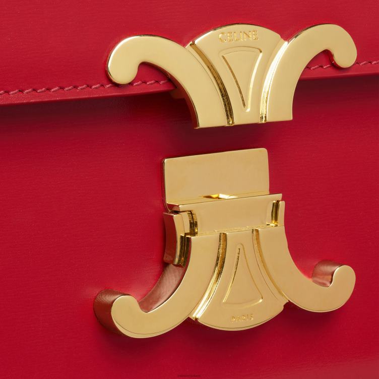 CELINE rood triomphe-tienertas van glanzend kalfsleer 4TLH8101