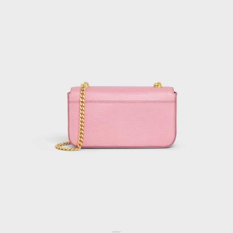 CELINE roos Schoudertas met ketting Claude in hagedis 4TLH850