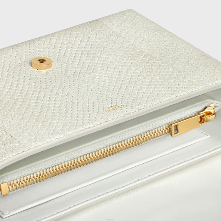 CELINE wit Middelgrote Victoire-tas van parelwitte python 4TLH888