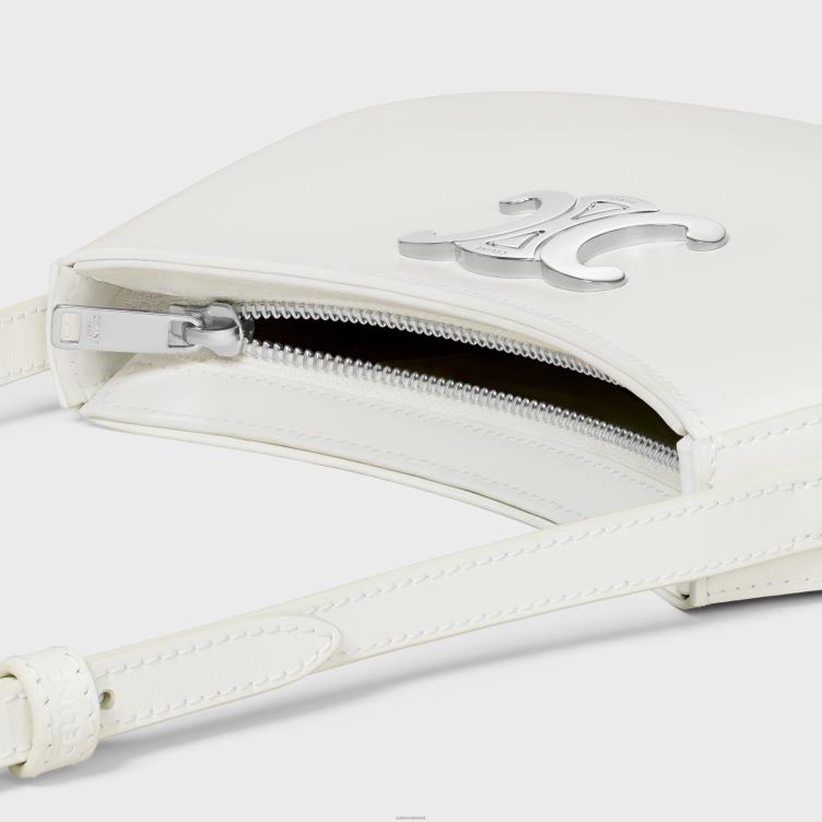 CELINE wit Middelgrote tilly-tas van glanzend kalfsleer 4TLH813