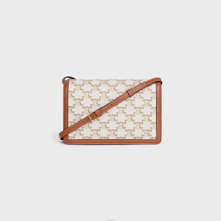 CELINE wit enveloptas van triomphe canvas en kalfsleer 4TLH8225