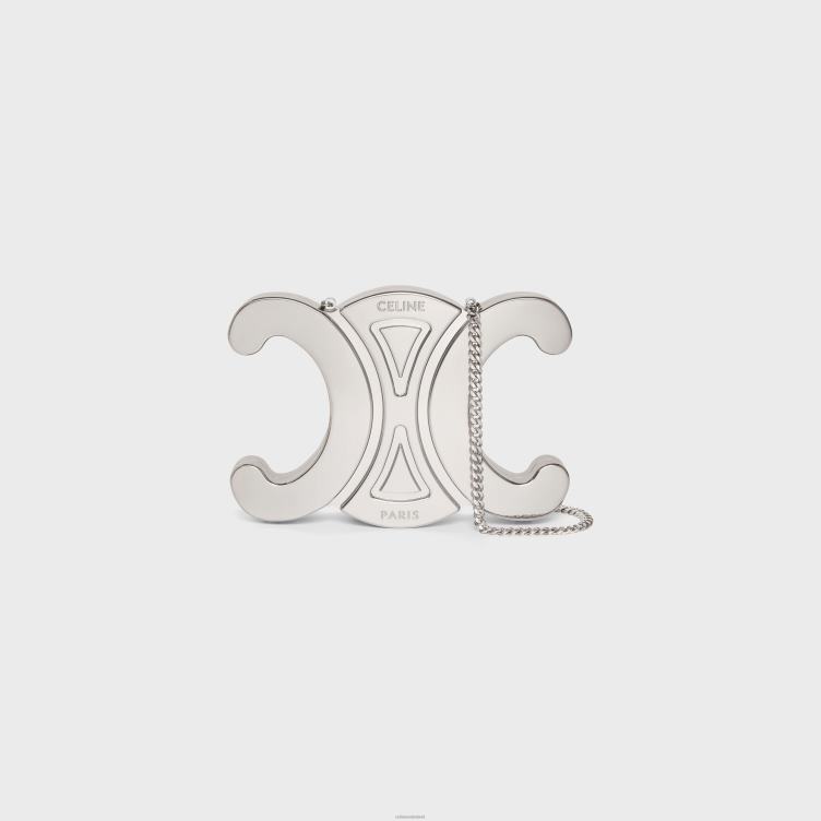 CELINE zilver triomphe metalen minaudiere in aluminium 4TLH8287