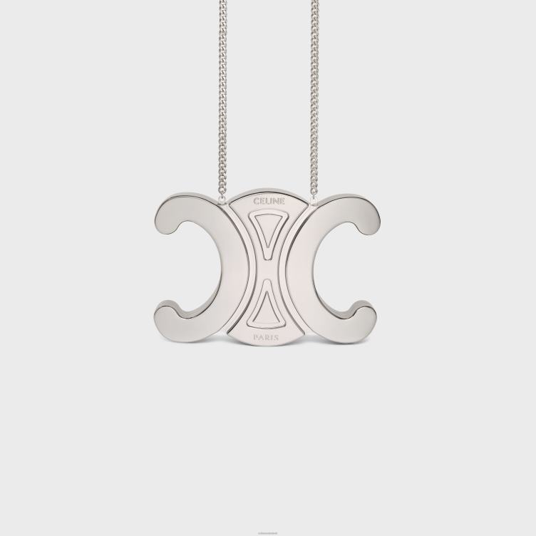 CELINE zilver triomphe metalen minaudiere in aluminium 4TLH8287