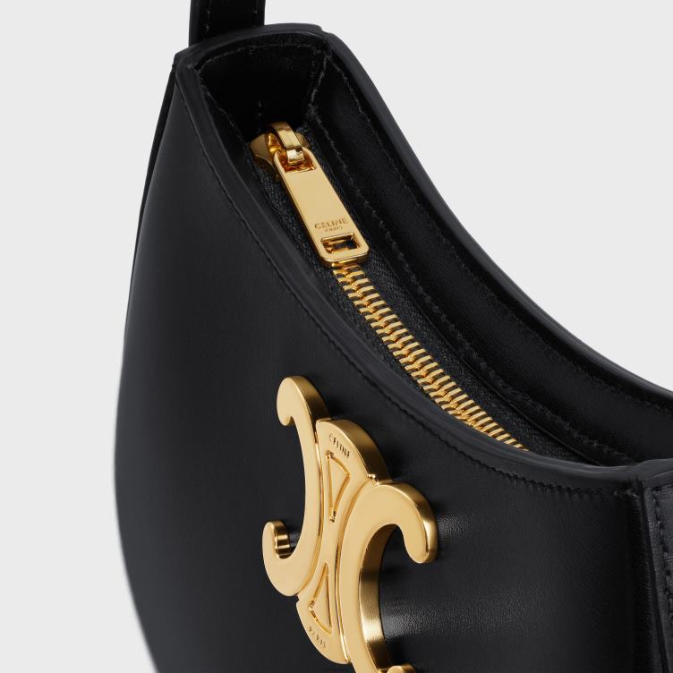 CELINE zwart Middelgrote tilly-tas van glanzend kalfsleer 4TLH811