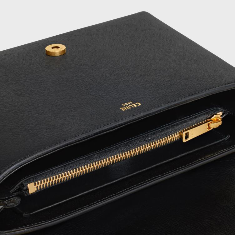 CELINE zwart Middelgrote victoiretas van soepel kalfsleer 4TLH85