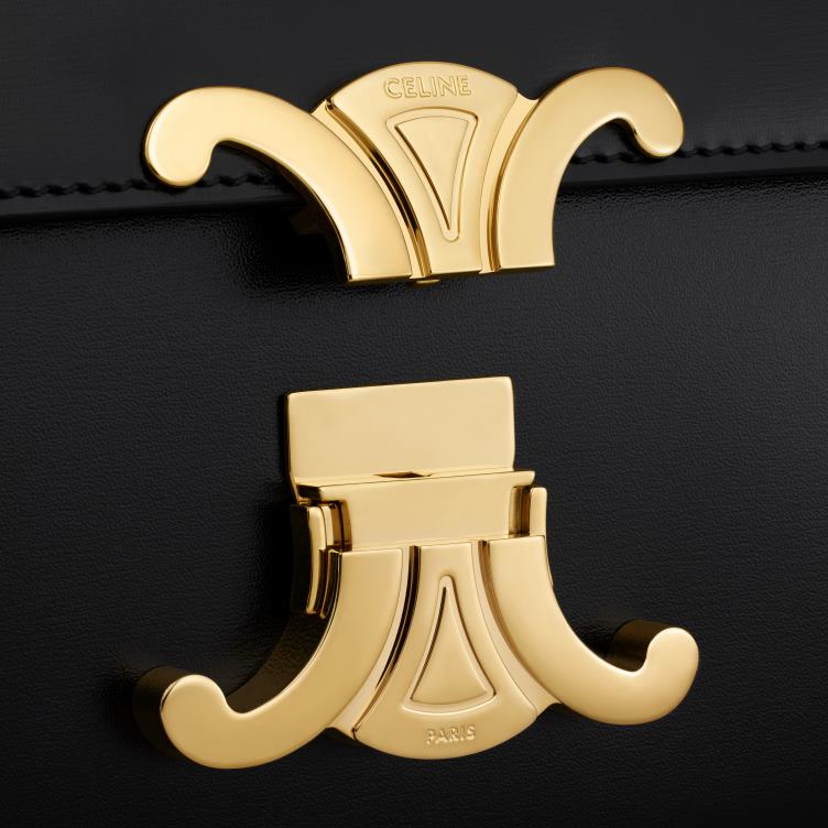 CELINE zwart Schoudertas met ketting Claude van glanzend kalfsleer 4TLH8178