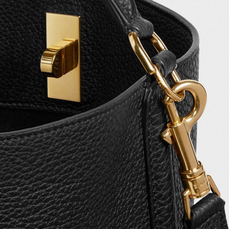 CELINE zwart bucket 16-zak van soepel generfd kalfsleer 4TLH8145